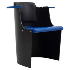 El Lissitzky D61 Black and Blue Chair Bauhaus Style for Tecta, circa 1970