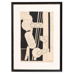 Used Josef Brauner Bauhaus Collage Black and White Rationalist Mixed Media, 1927
