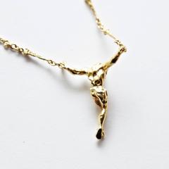 Salvador Dali Christ Saint John on the Cross Sculpture Gold Necklace Bracelet