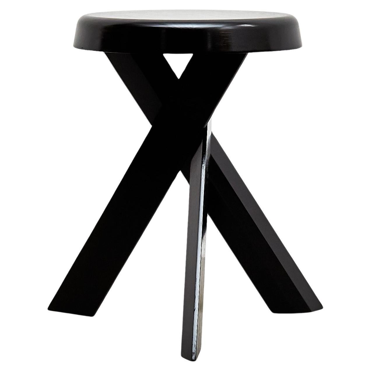 Pierre Chapo Mid Century Modern Special Black Edition S31A Wood Stool