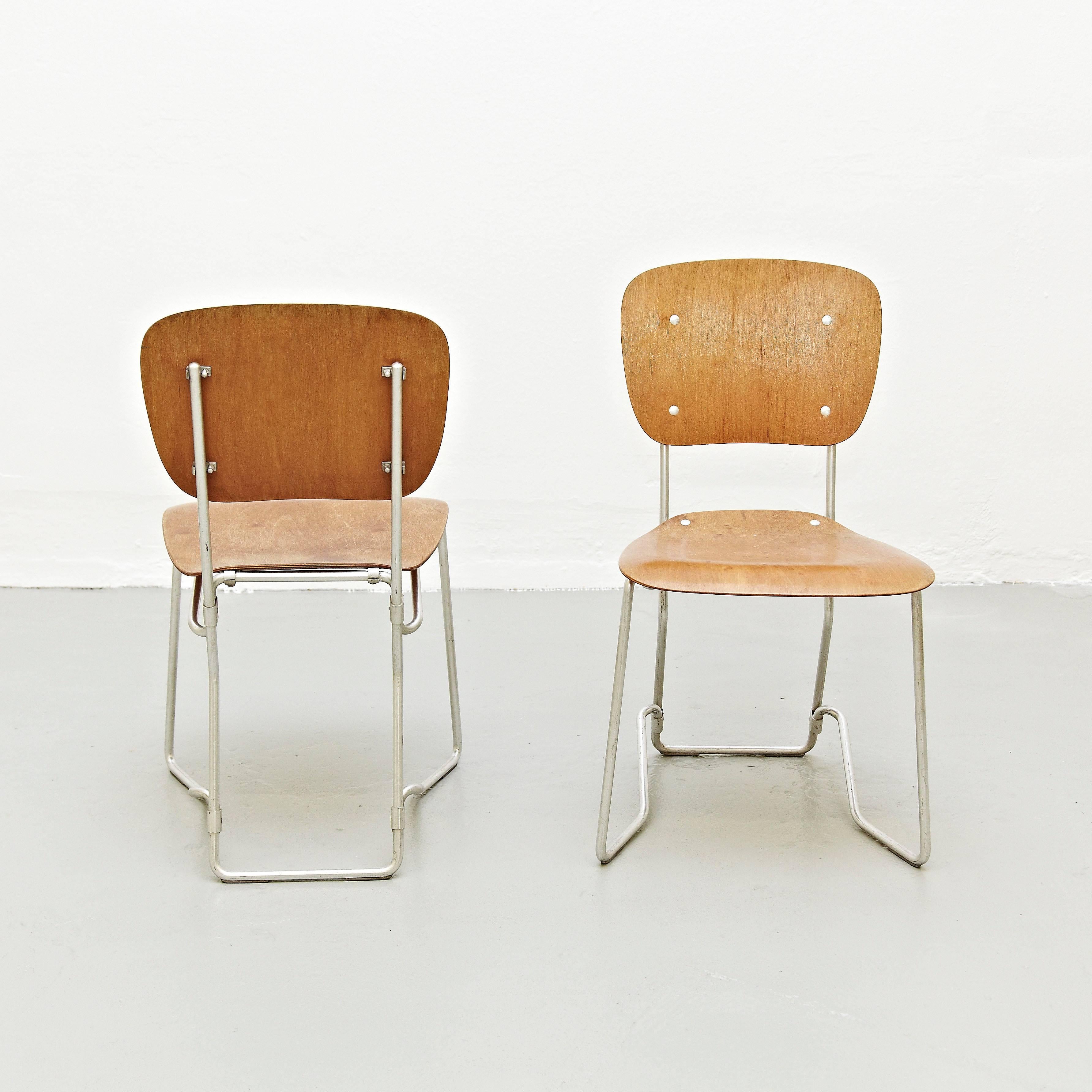 Aluflex First Edition Pair of Chairs by Armin Wirth In Good Condition In Barcelona, Barcelona