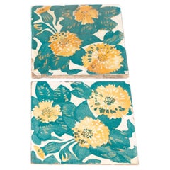 Coppia di piastrelle decorative spagnole di Antoni Gaudi di Casa Vicens, circa 1888