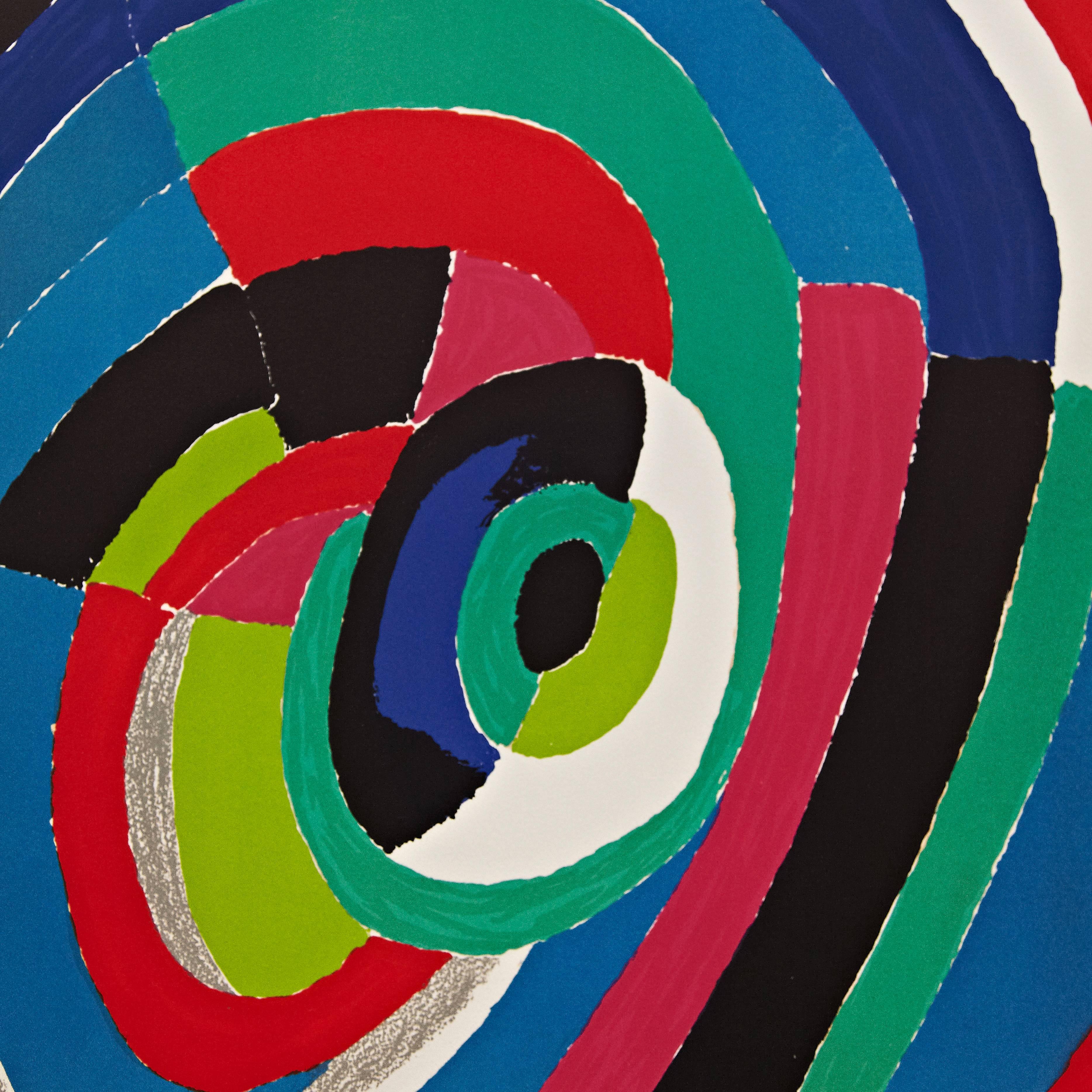 Litography by Sonia Delaunay.
Arches Paper, Stamped and signed.
16/25 numbered
Provenance: France

Sonia Delaunay (1885 - 1979) was a Ukrainian-born French artist, who spent most of her working life in Paris and, with her husband Robert