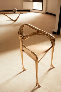 Sillón «Leda» de Salvador Dalí, escultura en latón pulido de BD Barcelona