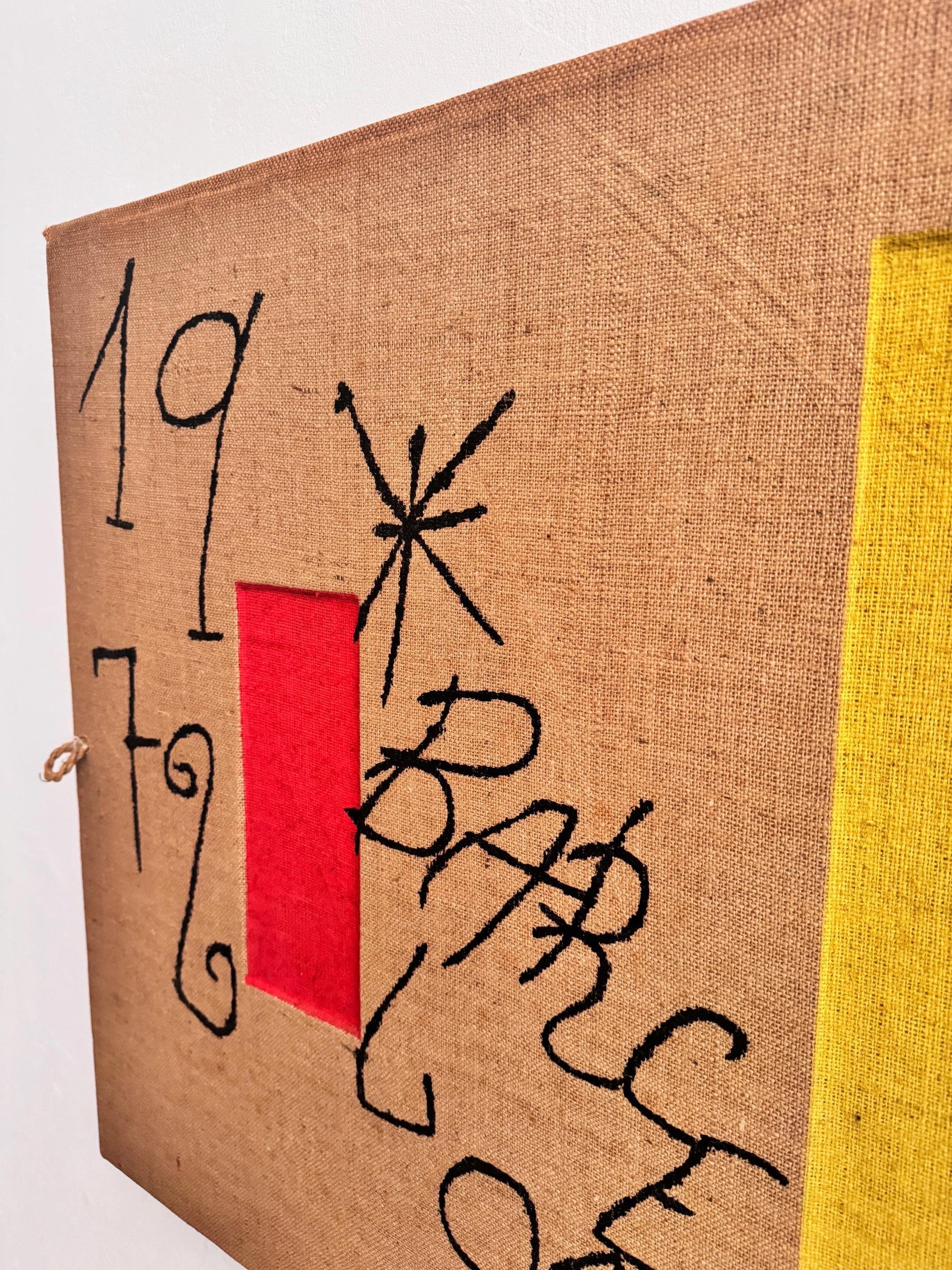 Joan Miró  Barcelona 1973 Limitierte Auflage Lithographie auf Leinen Seltenes Kunstwerk (Moderne der Mitte des Jahrhunderts) im Angebot