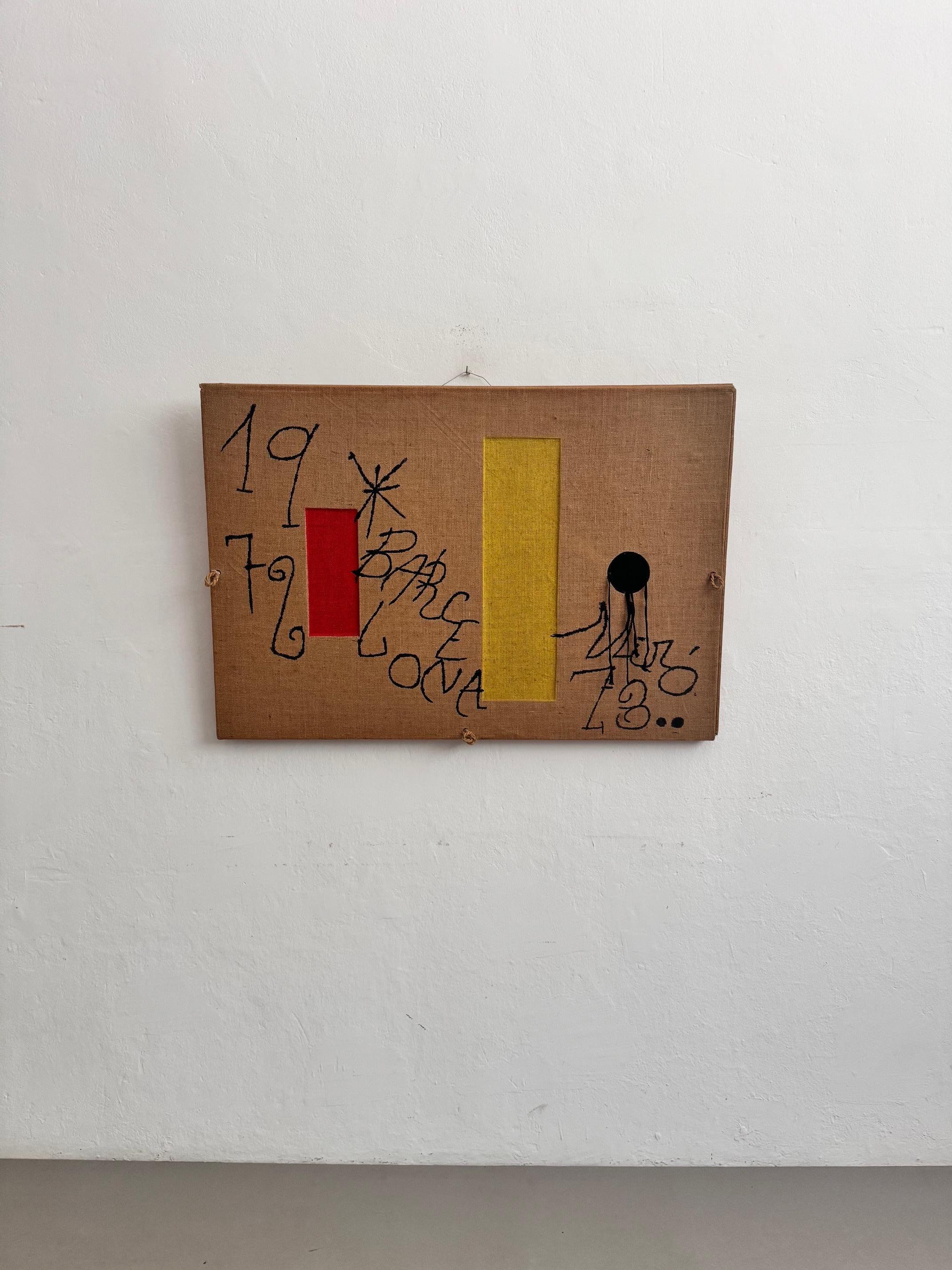 Joan Miró  Barcelona 1973 Limitierte Auflage Lithographie auf Leinen Seltenes Kunstwerk (Ende des 20. Jahrhunderts) im Angebot