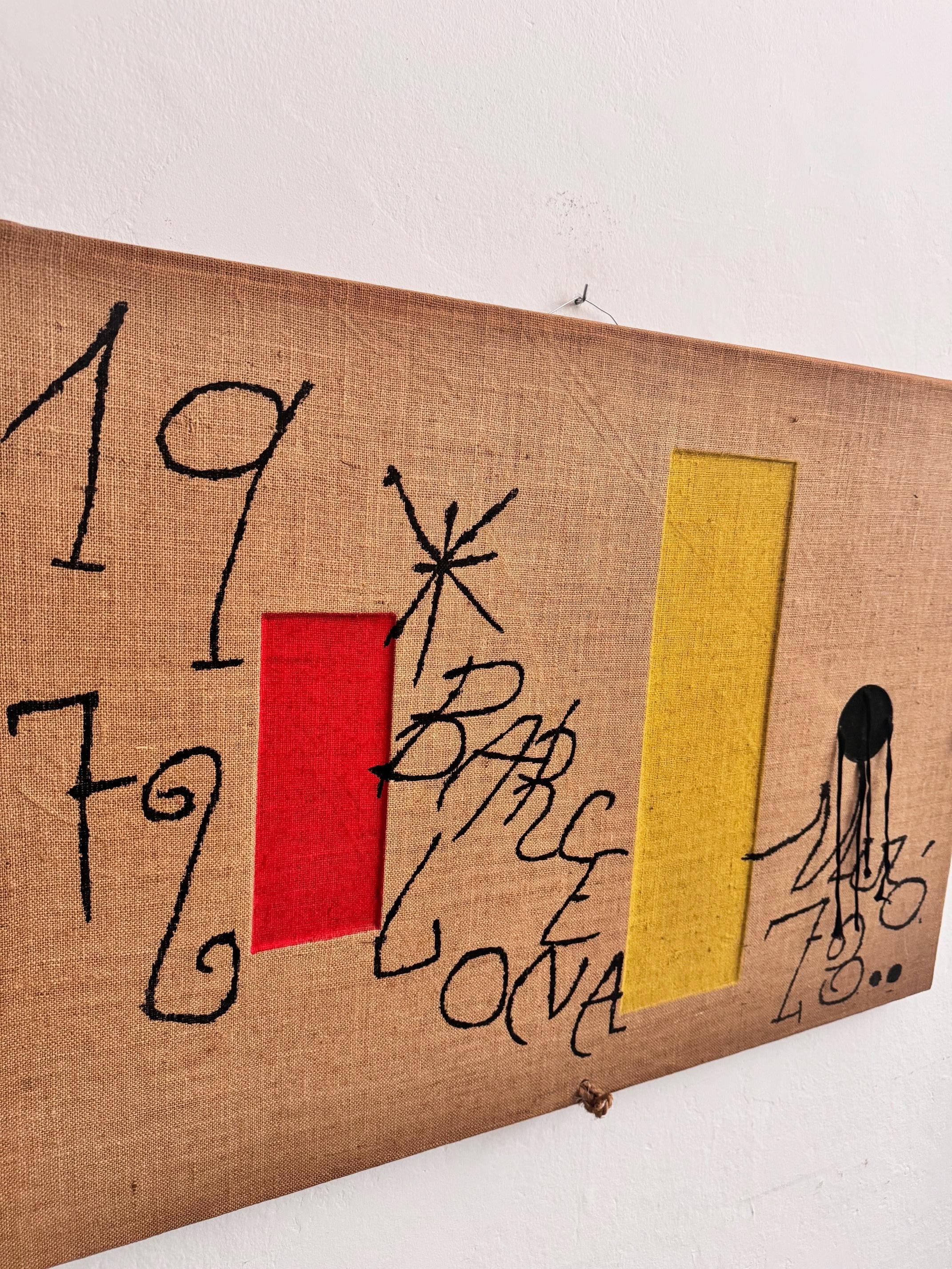 Joan Miró  Barcelona 1973 Limitierte Auflage Lithographie auf Leinen Seltenes Kunstwerk im Angebot 1