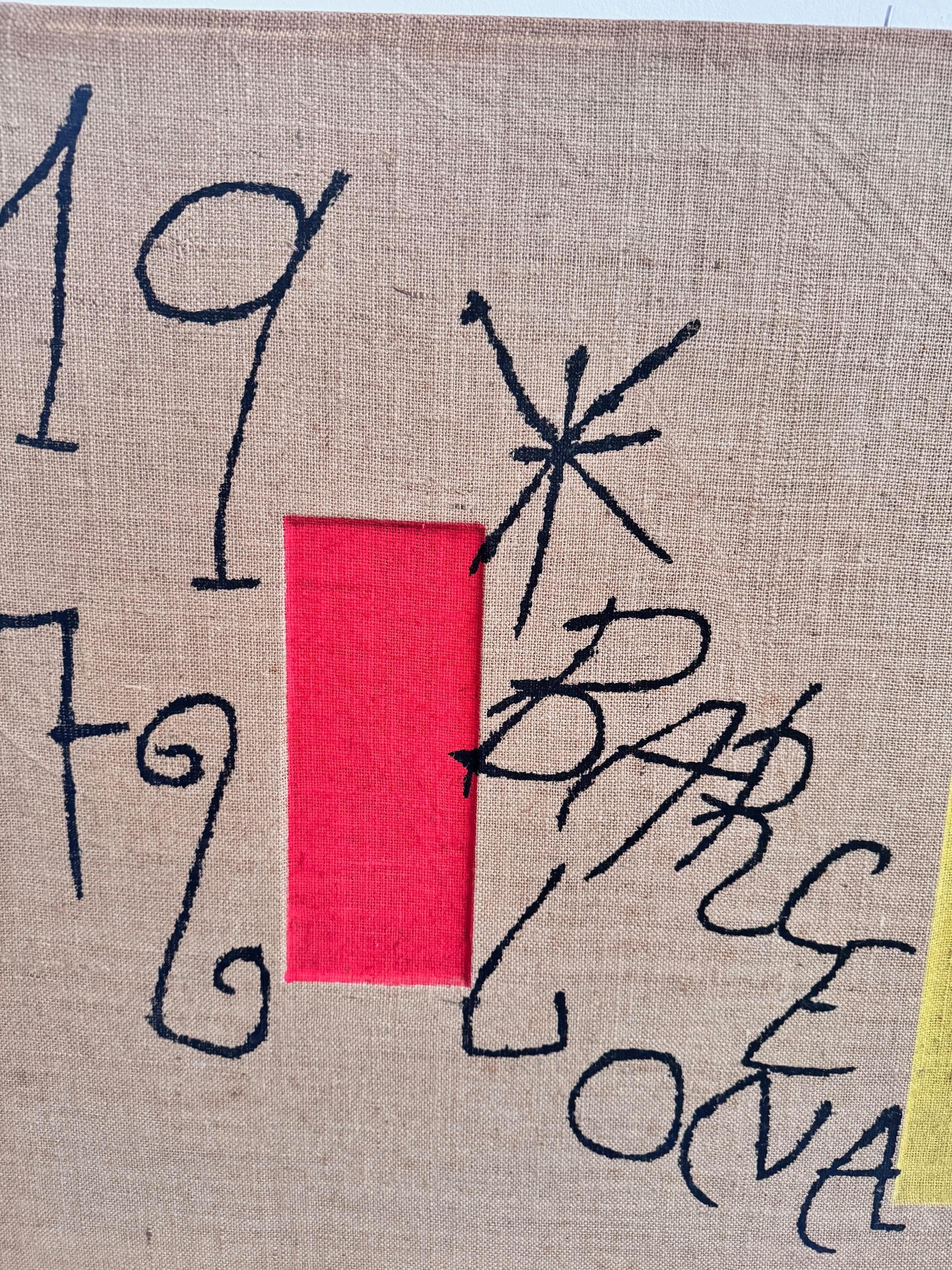 Joan Miró  Barcelona 1973 Limitierte Auflage Lithographie auf Leinen Seltenes Kunstwerk im Angebot 2