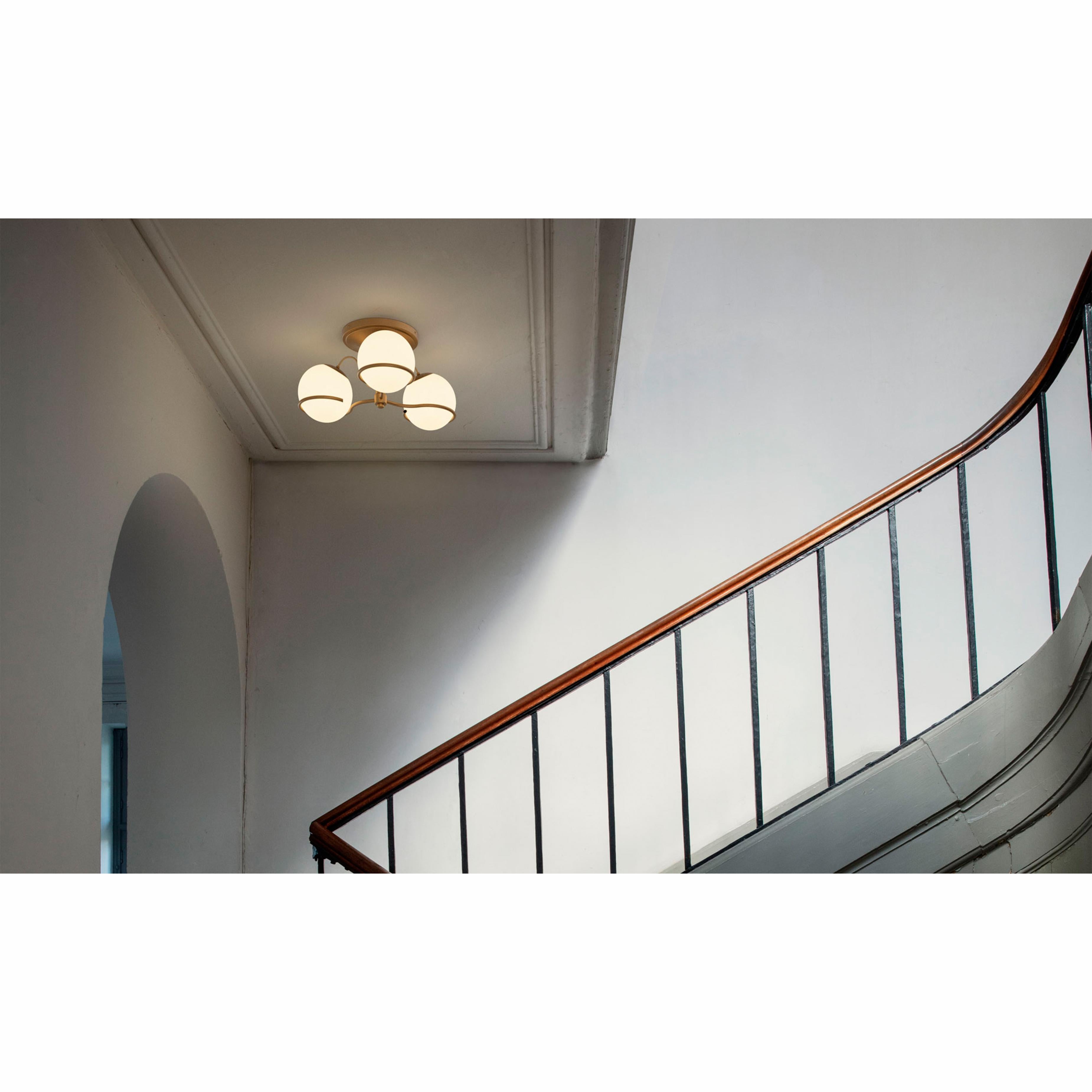 Aluminium Lampe Gino Sarfatti Modèle 2042/3 Monture Champagne pour Astep en vente