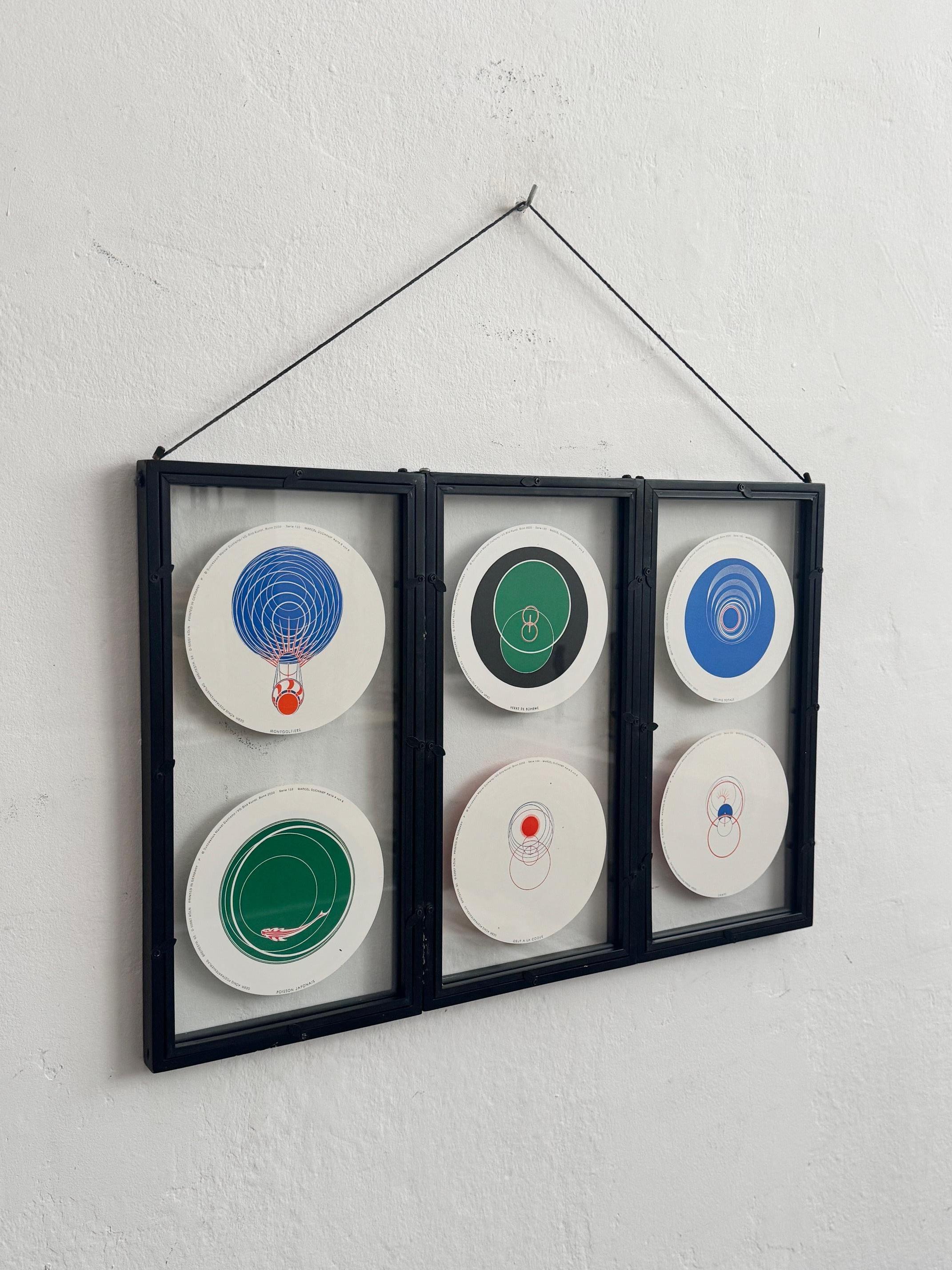 Mid-Century Modern Ensemble de six rotoreliefs encadrés de Marcel Duchamp, 2000 en vente