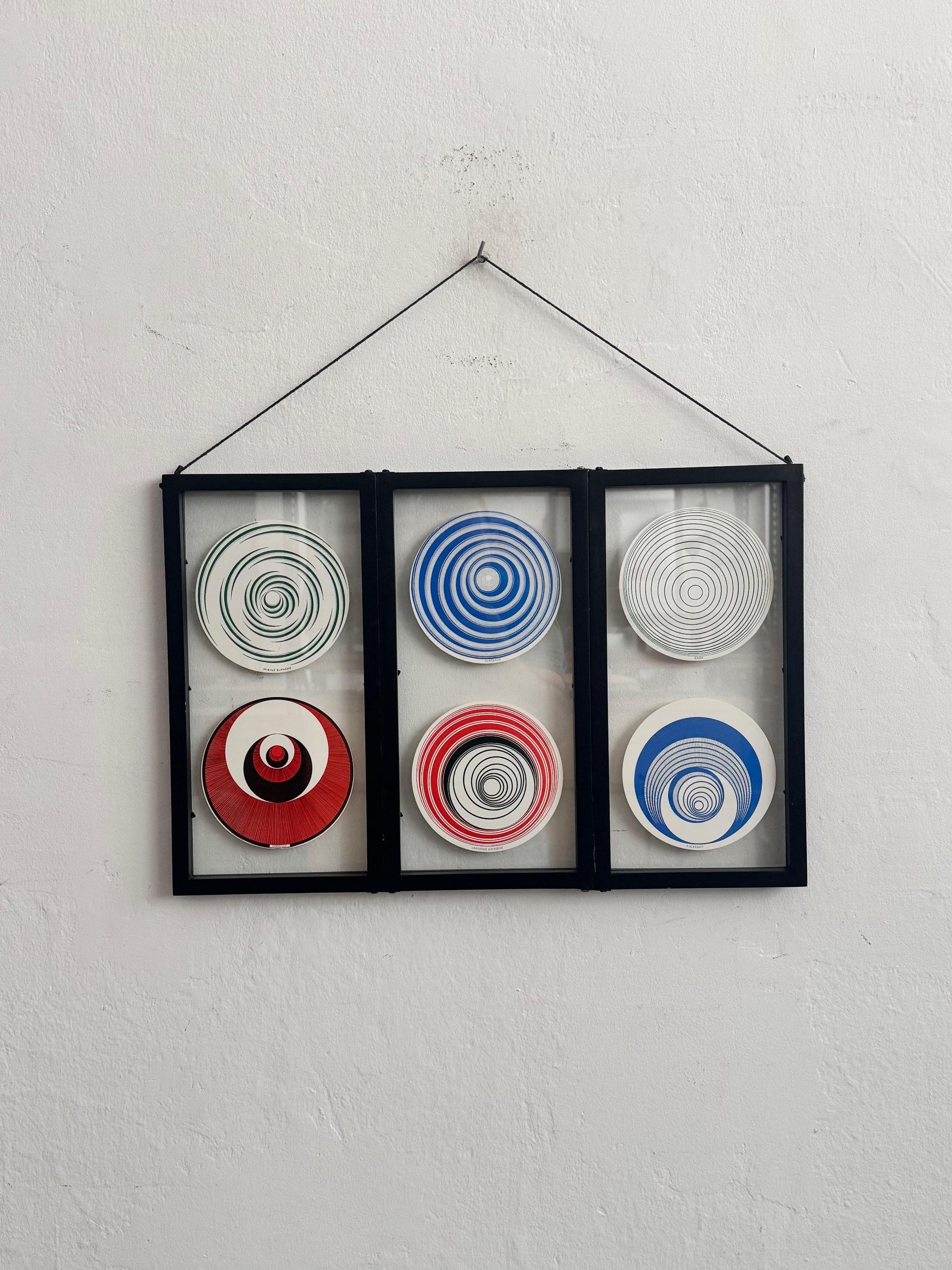 Ensemble de six rotoreliefs encadrés de Marcel Duchamp, 2000 Bon état - En vente à Barcelona, Barcelona