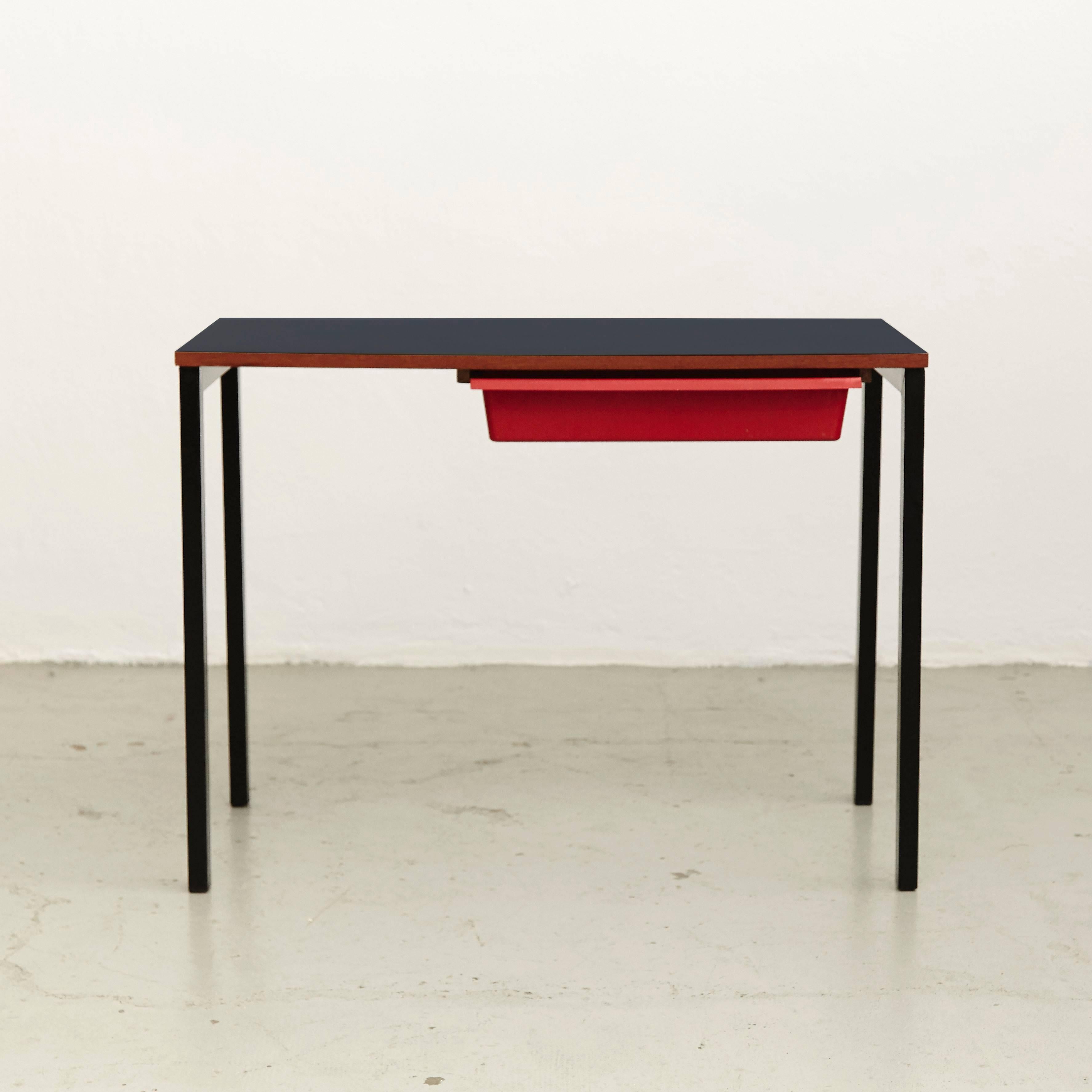 French Charlotte Perriand Console with Drawer Cite Cansado, circa 1950