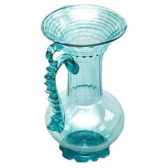 Exceptional Blue Blown Glass Vase - Circa 1940 - Spanish Craftsmanship