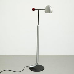Toshiyuki Kita Tomo Floor Lamp Black / Silver / Red, circa 1980