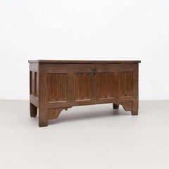 Gothic Oak Chest, 16th Century, Paneled Lid, Netherlands