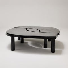 Pierre Chapo T22 Black Wooden Center Rare Table Black Edition Stamped