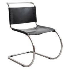 Mies van der Rohe MR10 Black Leather Easy Chair, circa 1960