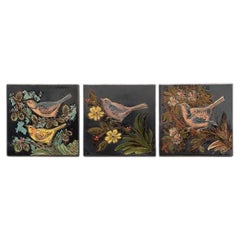 Diaz Costa Set of Three Ceramic Hand Painted Artwork, circa 1960