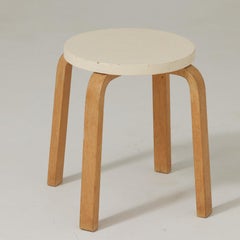 Mid-Century Modern Lacquered Wood Stool by Alvar Aalto, circa 1940