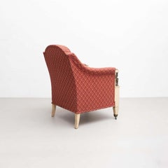 Upholstered Vintage Armchair with Sphinx Decorations, circa 1940
