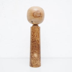 Early 20th Century Traditional Wooden Japanese Sculpture "Kokeshi" Doll