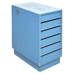 Blue Chest of Rationalist Drawers Wood Netherlands, circa 1960