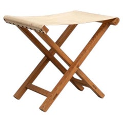 Sgabello pieghevole in Wood e tessuto, 1960 circa