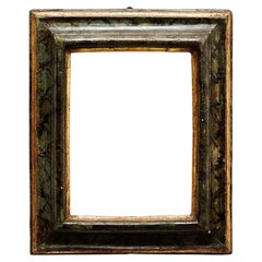 Raro e importante marco antiguo italiano de madera pintado a mano, de alrededor de 1920