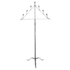 Spanish 'Hachero' Traditional Ancient Wrought Iron Candleholder, circa 1930