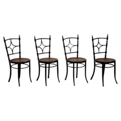 Set di quattro sedie francesi in legno rustico, circa 1950
