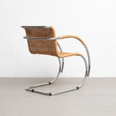 Mies Van Der Rohe Weissenhof MR20 Armchair Bauhaus in Rattan and Tubular Metal