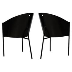Pair of “Costes” Chairs by Philippe Starck, Early Black Edition, Circa 1980