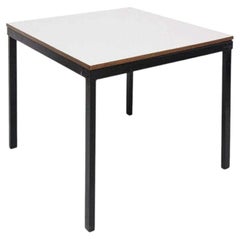 Table de bridge en métal, Wood Wood et Formica de Charlotte Perriand pour Cansado, vers 1950