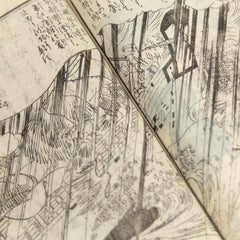 Antico libro giapponese a stampa su legno del periodo Edo, circa 1833