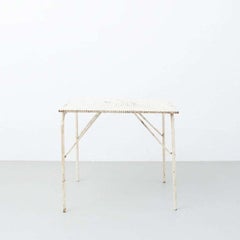 Mathieu Matégot Folding Garden Table, Lacquered Metal, Mid-Century
