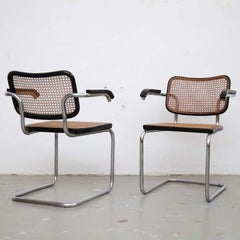 Pair of Marcel Breuer B64 Design Cesca Pair of Chairs by Gavina, circa 1960