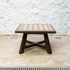 Jordi Vilanova Wood and Ceramic Coffee Table: Spanish Mid-century Masterpiece