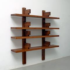 Pierre Chapo Wall-Mounted Book Shelve, circa 1970
