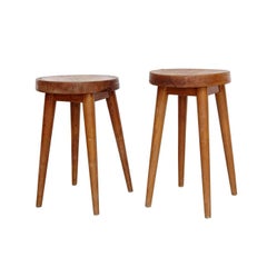 Set of Two Pierre Jeanneret & Charlotte Perriand Stools
