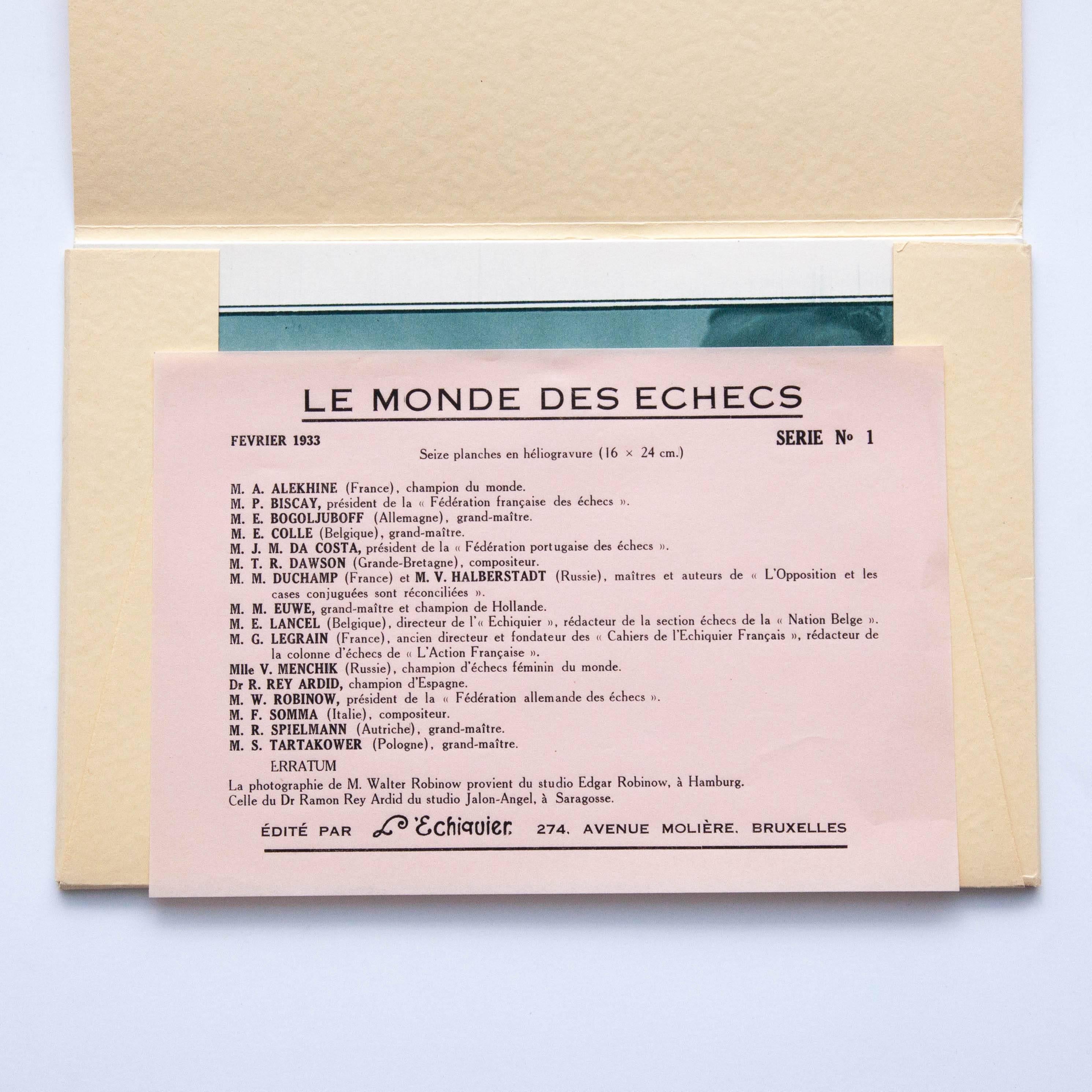 Belgian Marcel Duchamp / Man Ray 'Le Monde des Echecs' Portfolio