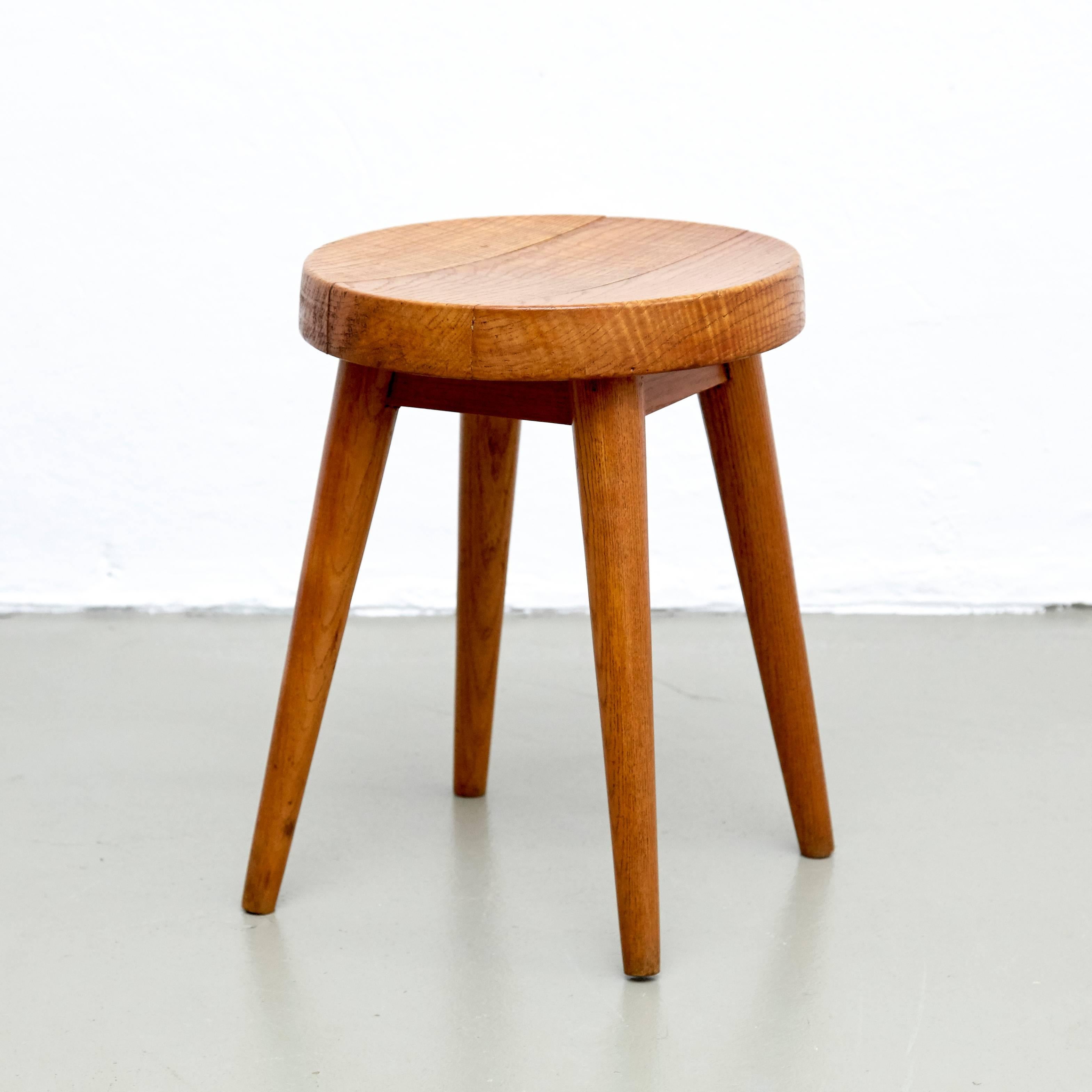 Pine Pair of Pierre Jeanneret & Charlotte Perriand Stools