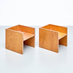 Pair of Stools in the Style of Donald Judd