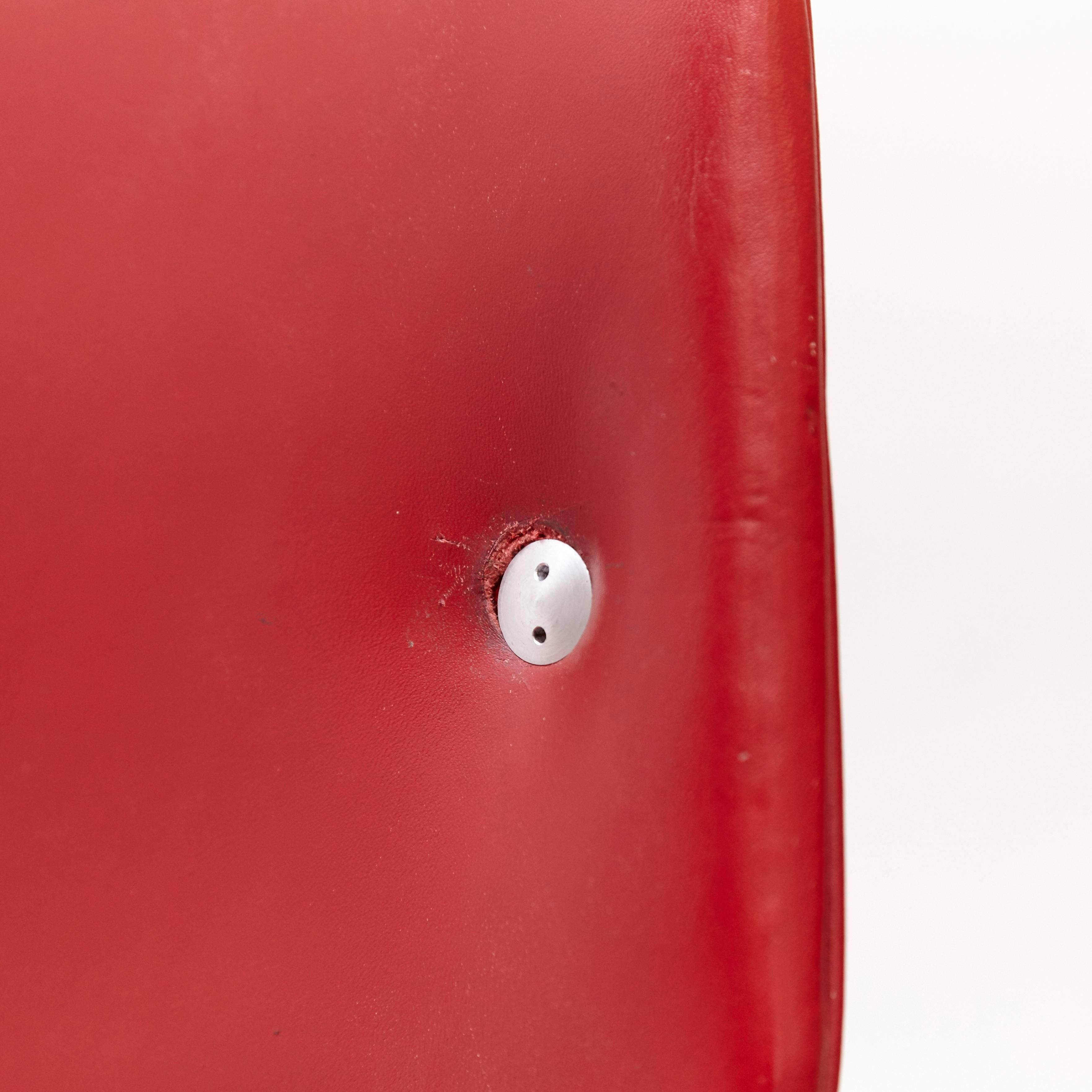 Jean Prouvé Mid-Century Modern Red Upholstered Standard Chair, circa 1950 4