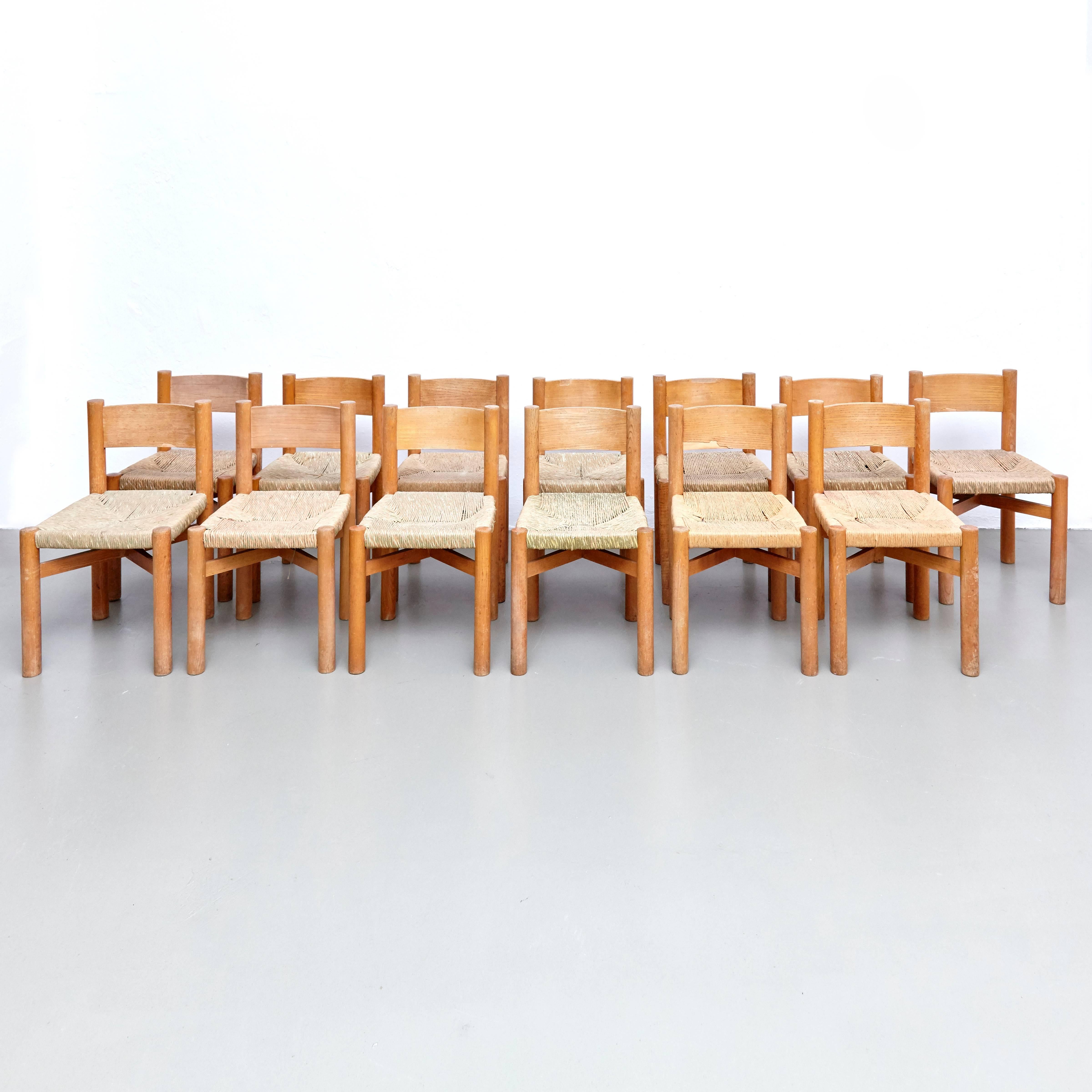 Set of 13 Charlotte Perriand Meribel Chairs, circa 1950 3