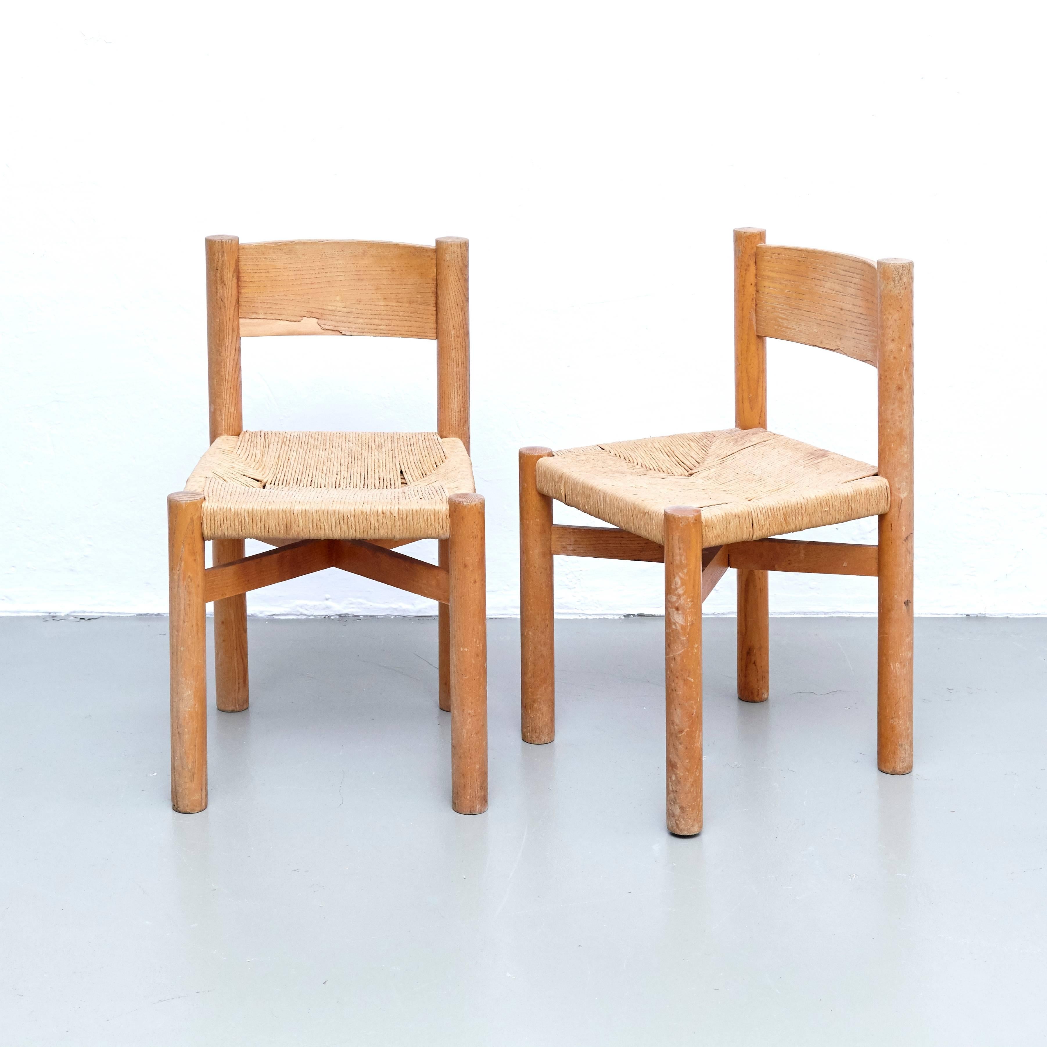 Mid-Century Modern Set of 13 Charlotte Perriand Meribel Chairs, circa 1950