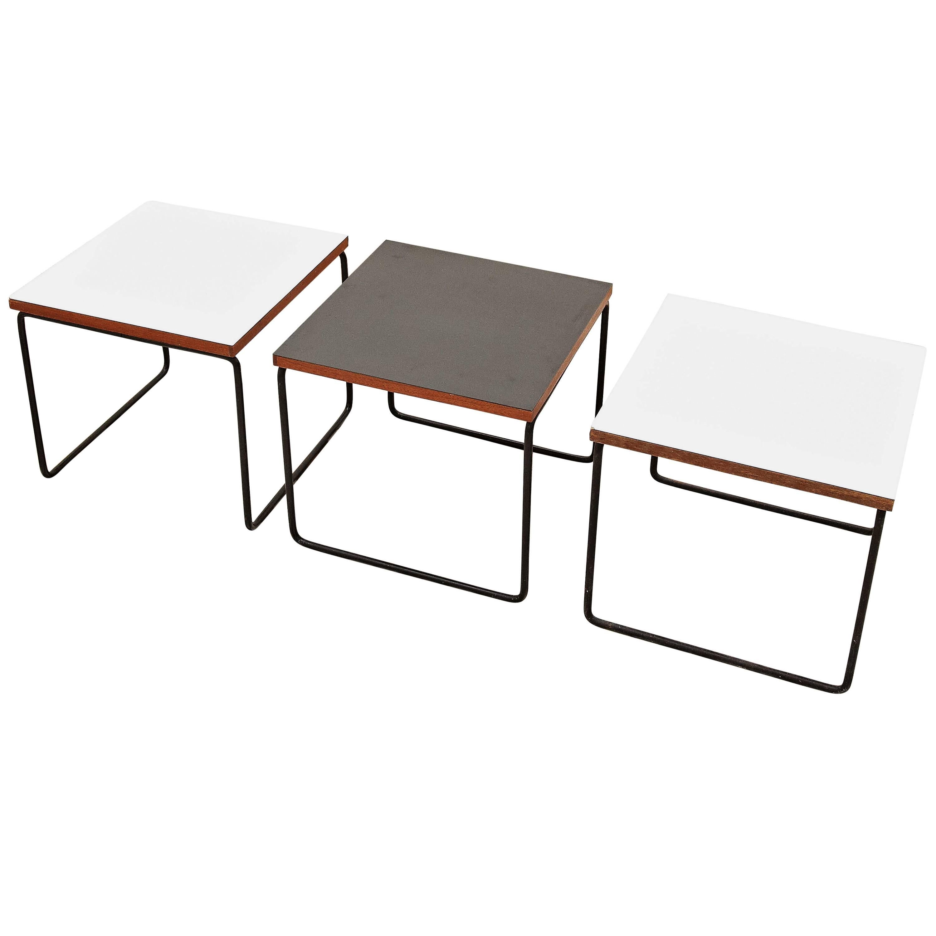 Set of Three Pierre Guariche Side Table for Steiner, circa 1950