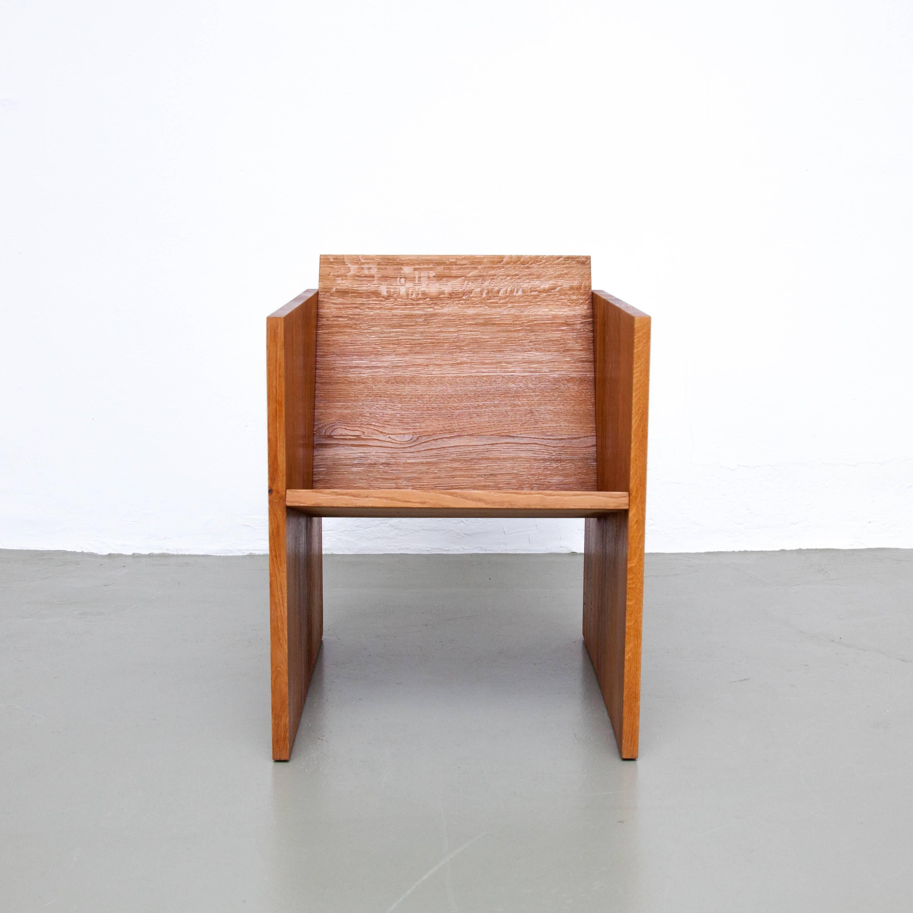 WSS1 number 12 easychair designed by Jan Paul Folkers.

In good original condition.

Jan Paul Folkers, contemporary Dutch designer. In his pieces you can notice influences from De Stijl of Gerrit Rietveld to the minimalism of Donald Judd.