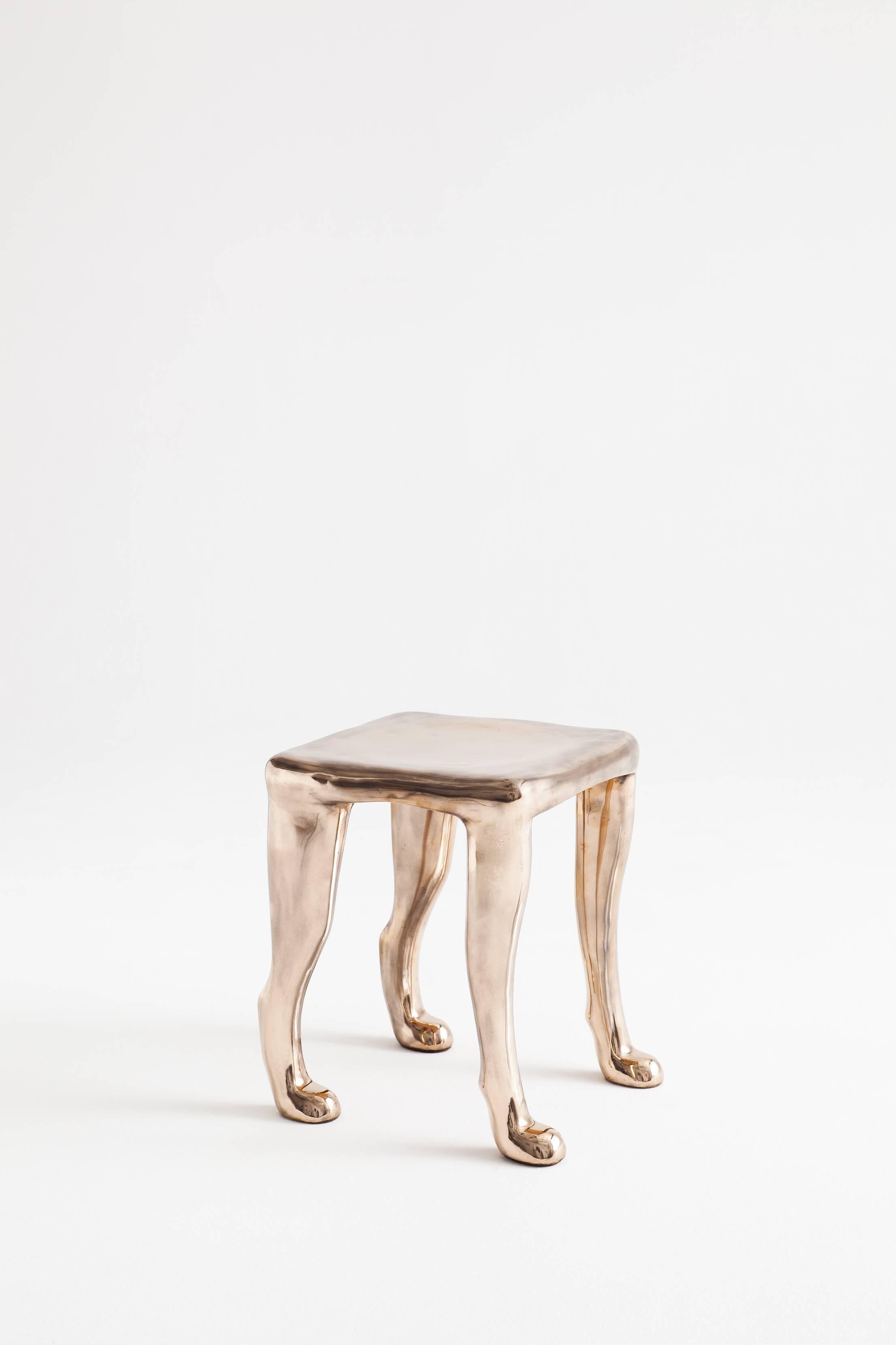 Spanish Adolfo Abejon Bronze Sculpture Stool 'Khamon'