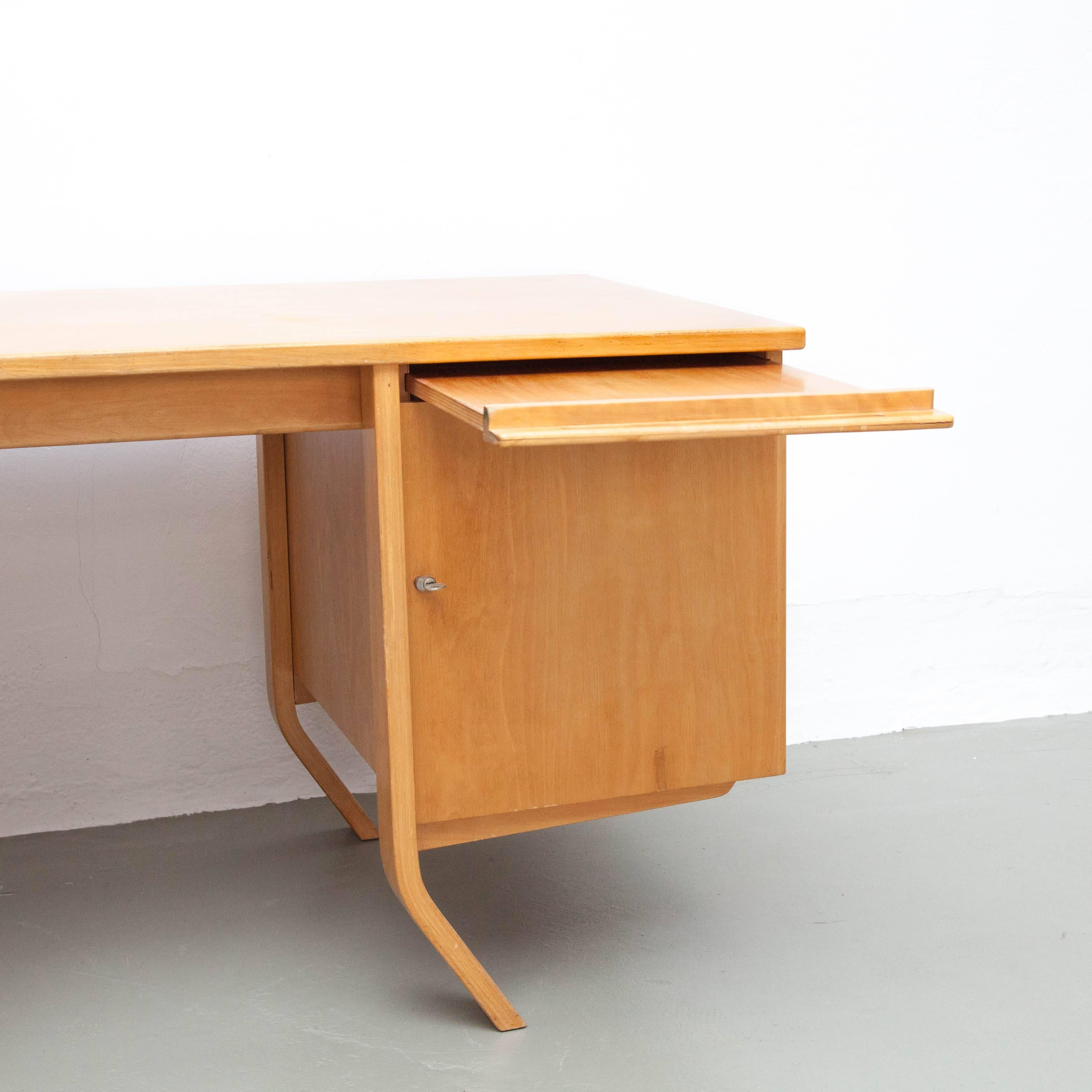 Mid-Century Modern Cees Braakman Mid Century Modern Wood Netherlands EB04 Birch Desk, circa 1950