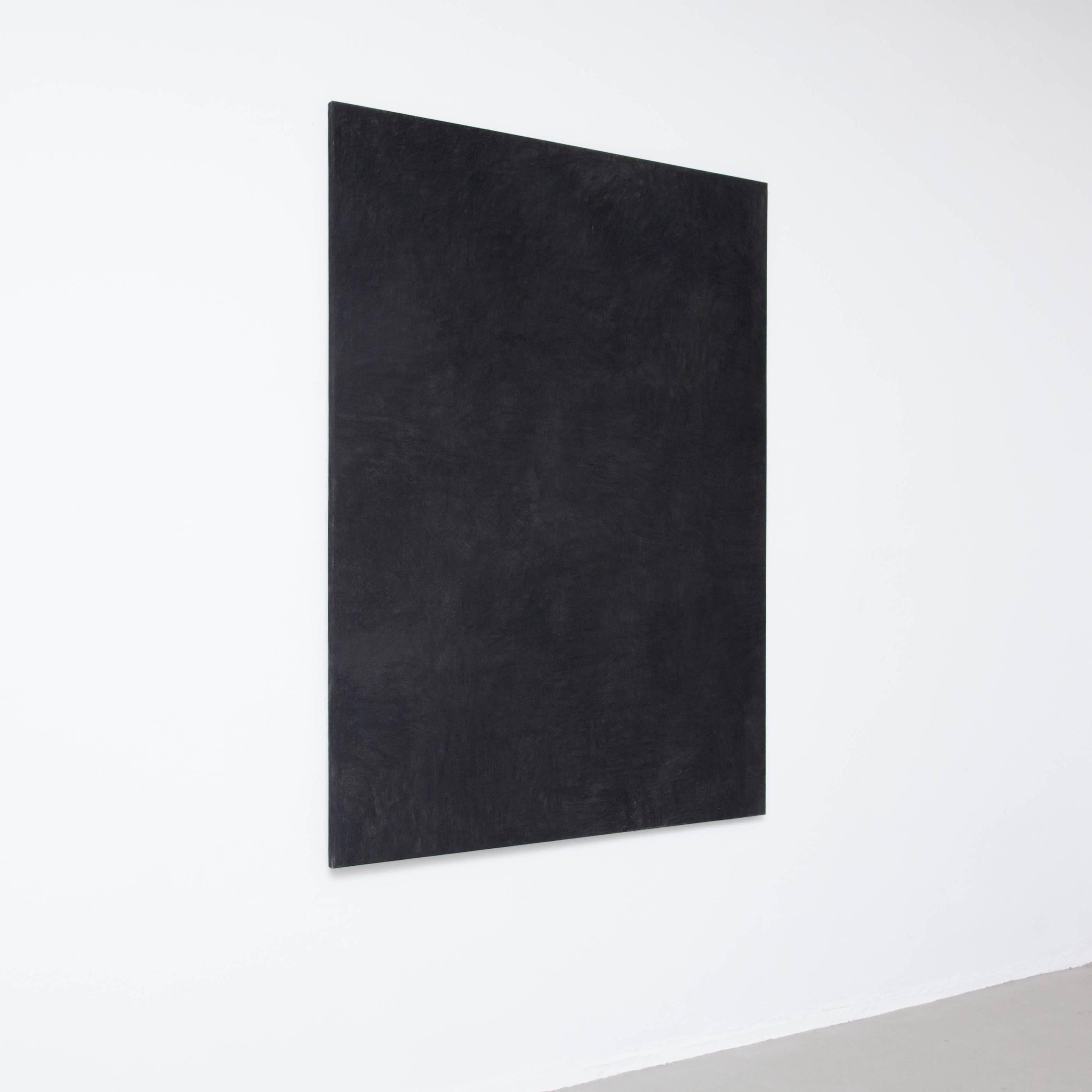 Painting in charcoal on linen made by Enrico Dellatorre.

The expressive vision of Enrico is an exploration of space in the painting, an attempt to bring to the limits its capacity to be occupied with elements. His artworks are born from geometric